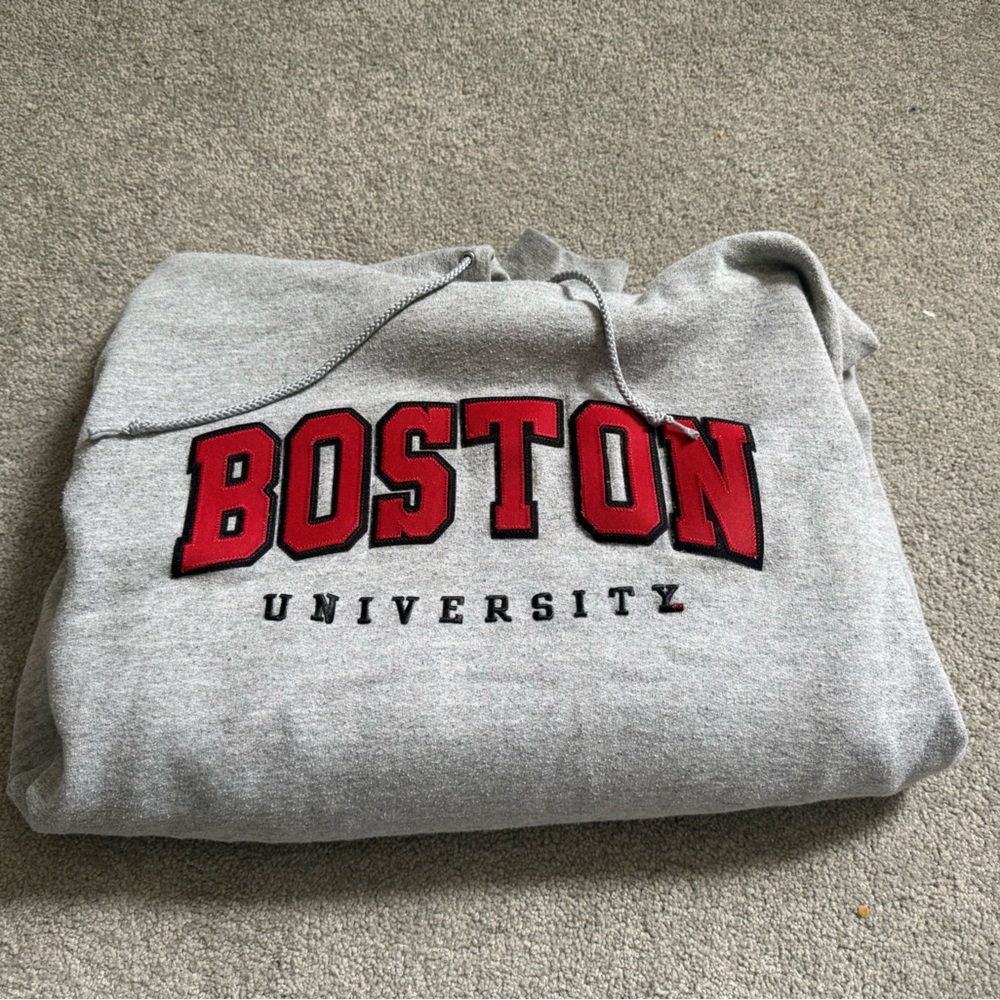 Champion Gray Boston University Hoodie